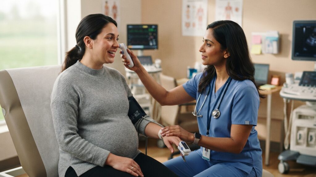 Maternal sepsis in pregnancy discussed during a prenatal medical visit